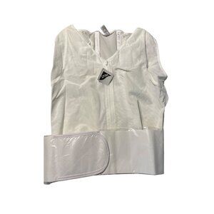 Ardyss Mens Lycra Body Shaper Vest 3XL White Full-Zip Compression Garment